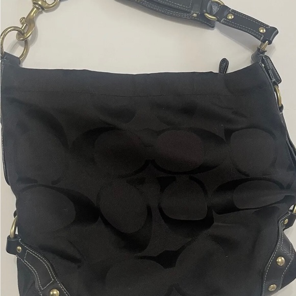 Coach Handbags - Coach Black Signature Logo Purse Shoulder bag